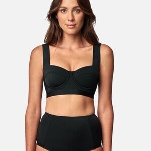 NWT Une Piece Black Bustier Balconette Bikini Top black  14